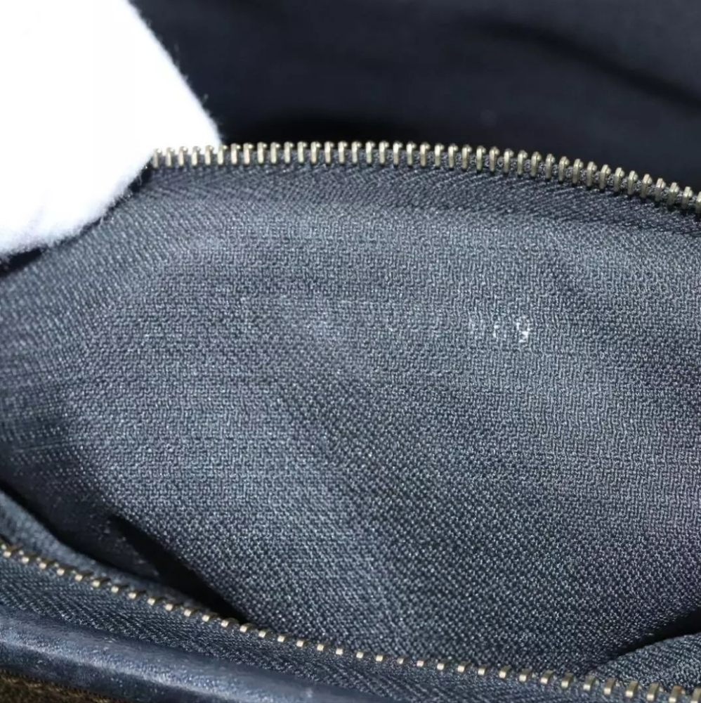 FENDI PECAN CANVAS HANDBAG BROWN/BLACK - Picture 8 of 16